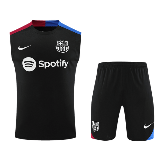 Barcelona Pre-Match  Soccer Jersey Vest Kit(Jersey+Shorts) 2024/25 Top Dresy Shop