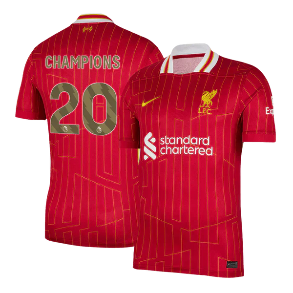Liverpool FC Custom Number Home Soccer Jersey 2024/25 | Premier League Champions Go Soccer World Shop